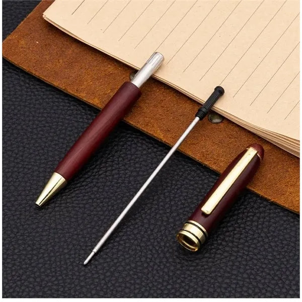 Red bamboo wooden box unisex jewel business signature pen