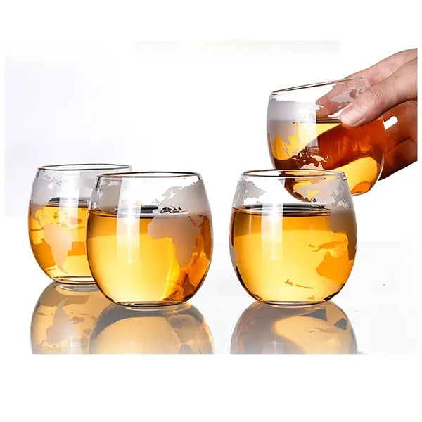 Earth Pattern Transparent Wine Glass