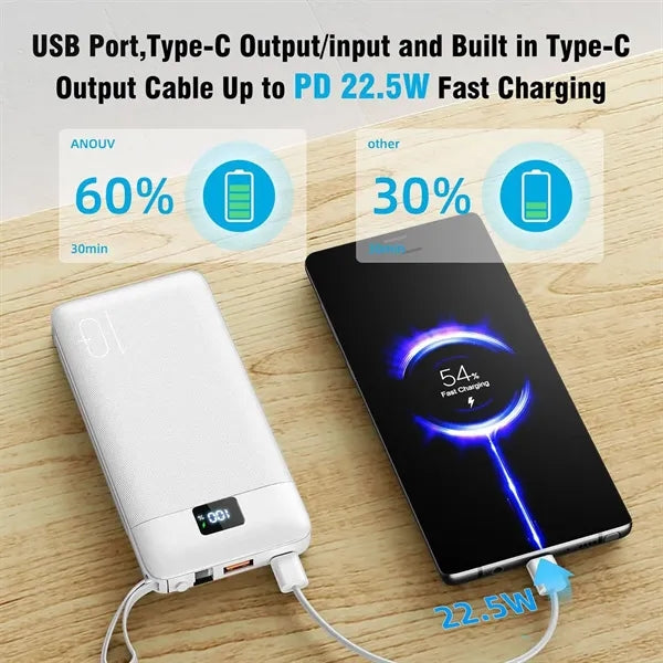 10000mah Plug-In Power Bank with Cable