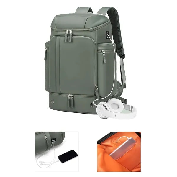 Multifunction Travel Laptop Backpack With Shoe Compartment