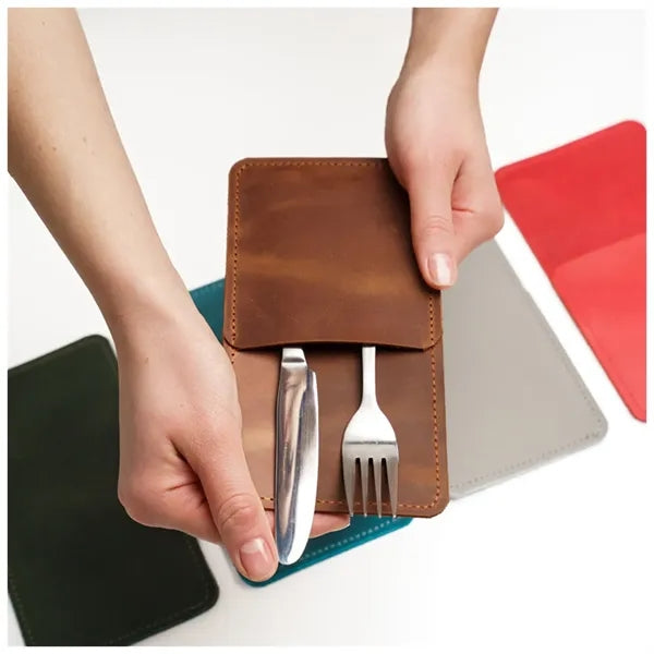 Custom Personalized Leather Cutlery Organizer,Utensil Holder