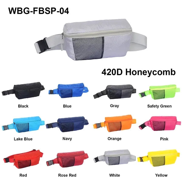 Trapezoid Waist Bag w/ 1 Pocket - Custom Logo 10.75x5.4x2.5
