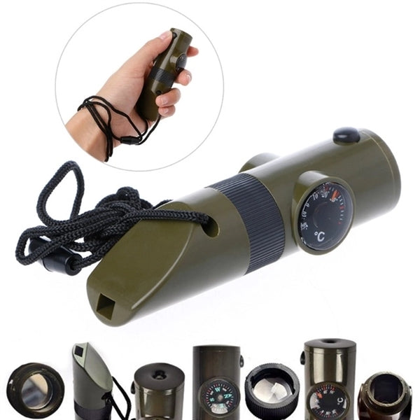 7 in 1 Emergency Survival Compass Whistle