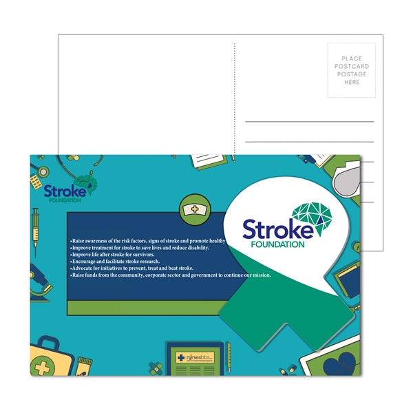 Post Card with Full Color Awareness Ribbon Coaster