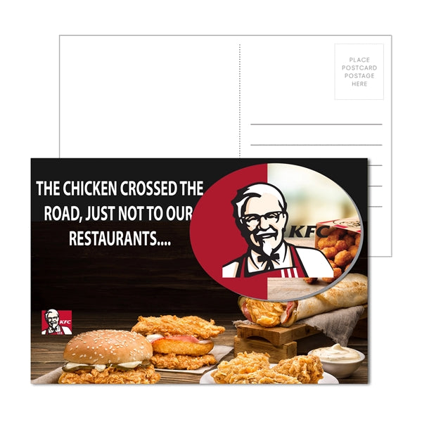 Post Card with Full Color Oval Coaster