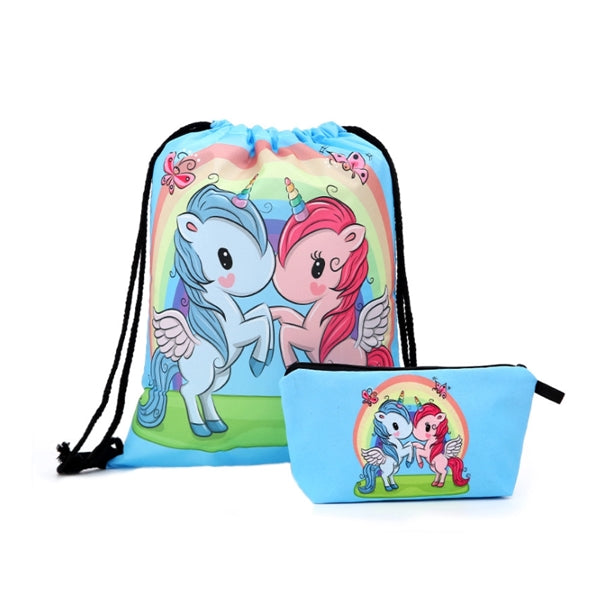 Drawstring Backpack with Pouch