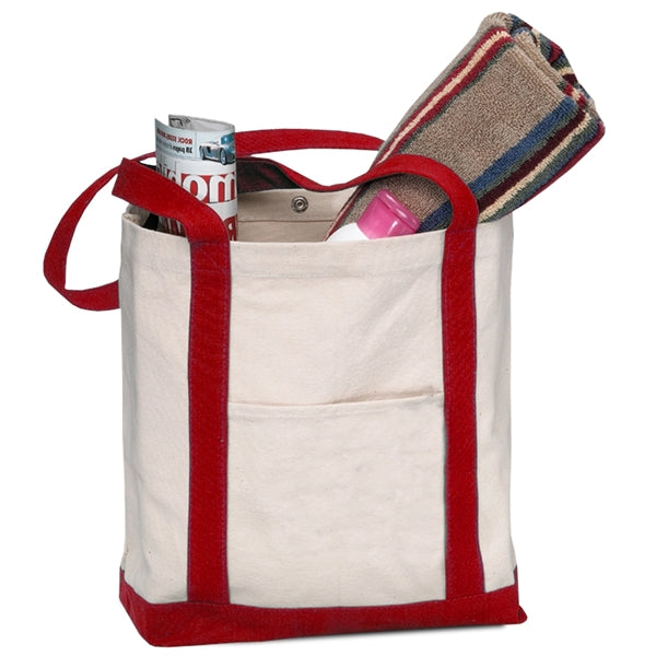 Boat Tote Bag w/ Contrasting Handles & Snap Closure 18 oz.