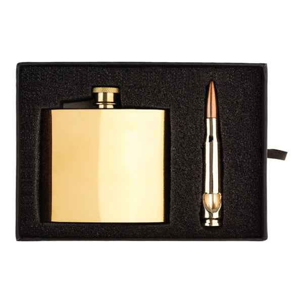Tactical 5 oz. Flask and Bullet Bottle Opener Gift Set