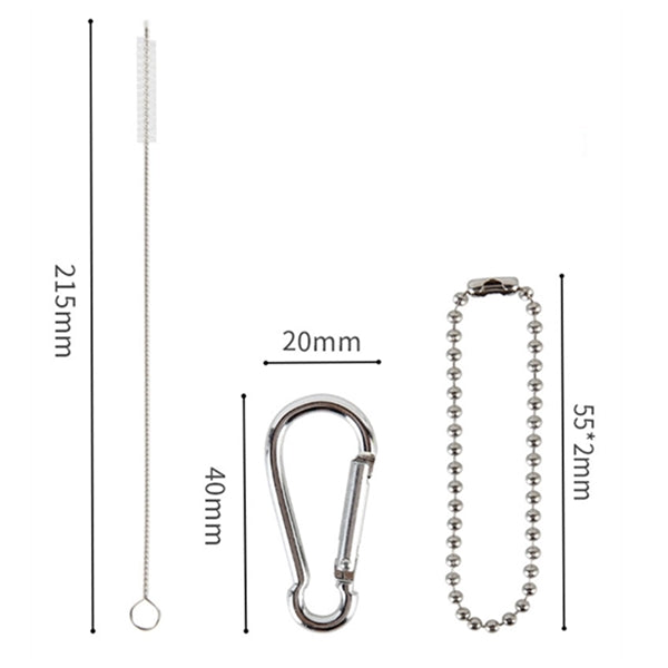 Portable Silicone Collapsible Straw Set
