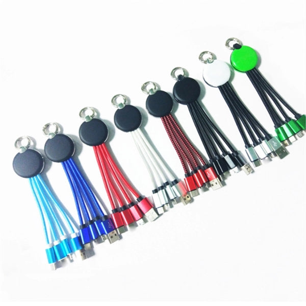 3 in 1 Light Up Charging Cable Keychain