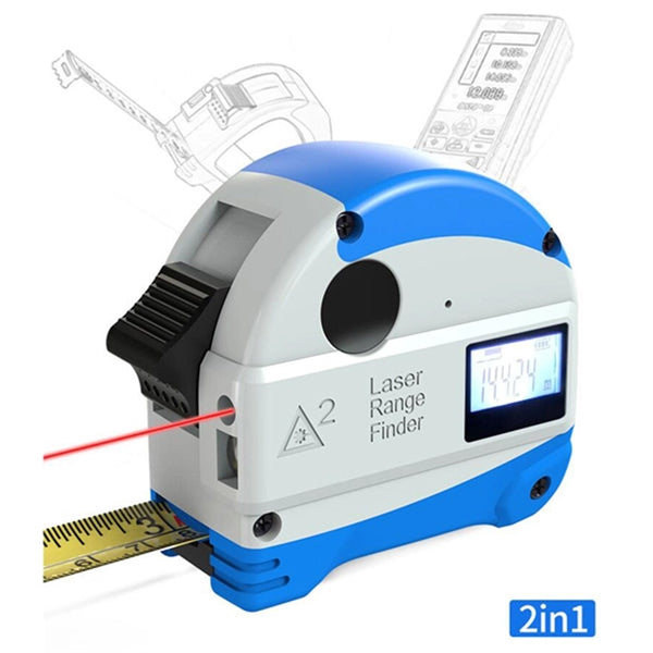 2 in 1 Rechargable Lasers Distance Tape Measure