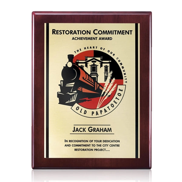 Oakleigh/AstroSub Plaque - Rosewood/Gold