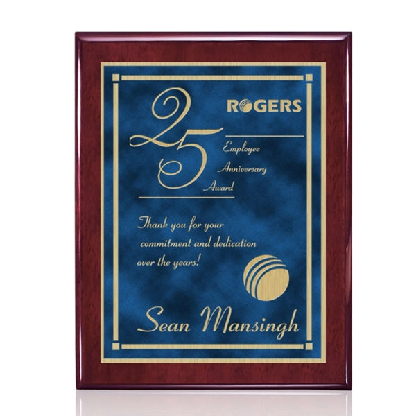 Oakleigh/Contempo Plaque - Rosewood/Blue