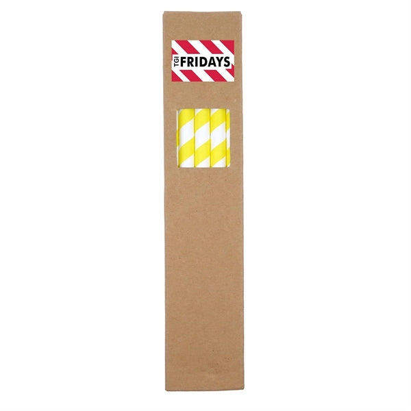 10 Pack Biodegradable Paper Straws in Box (0.8cm dia.)