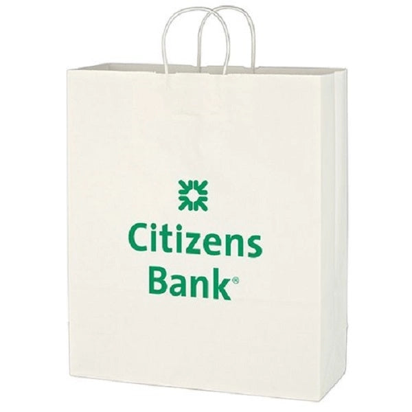 Kraft Paper White Shopping Bag