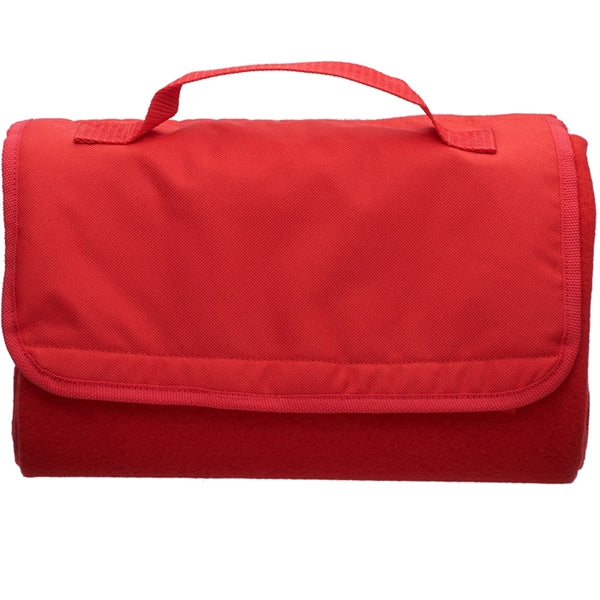 Blanket Roll Up Outdoor Fleece W/ woven handle 45"W x 55"L