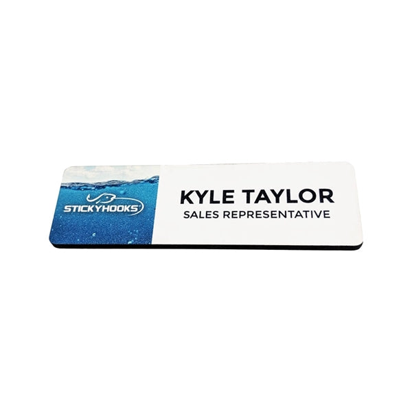 Custom Ultra Vivid Recycled Wood Name Badges