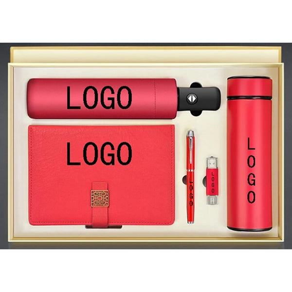 Business Gift Set - Umbrella, Thermos Cup, Stylus, Usb Flash