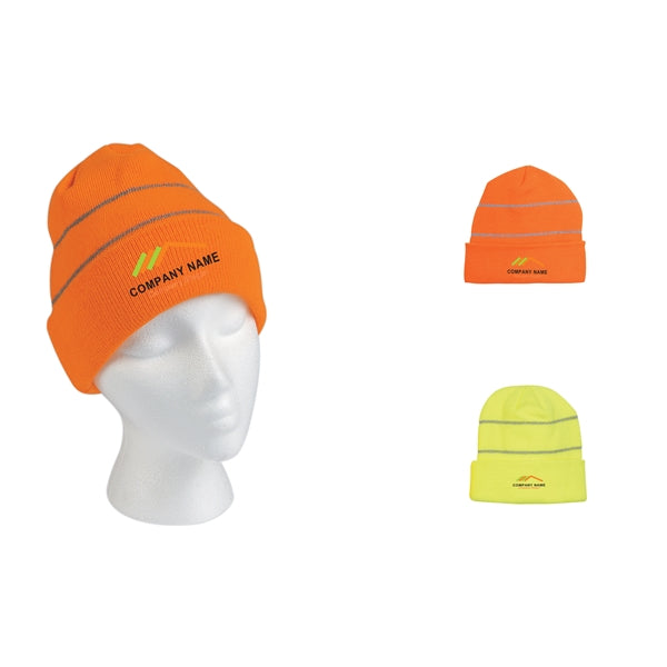 Knitted Beanie with Reflective Straps