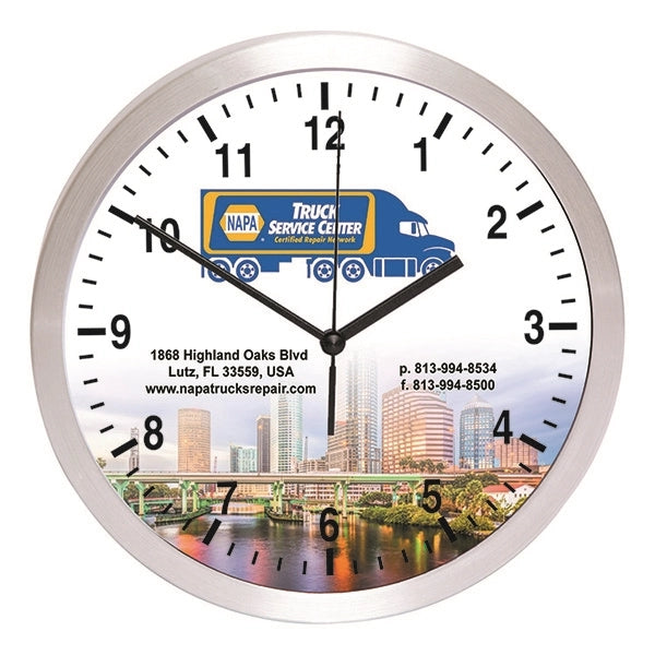 10" Brushed Metal Wall Clock