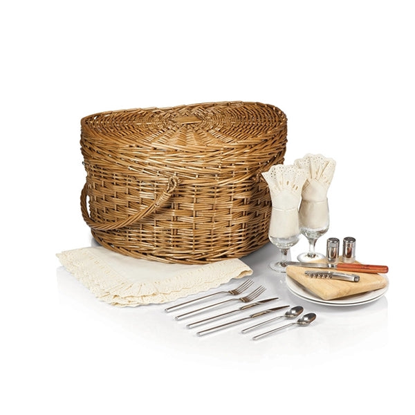 Picnic Time 'Heart' Willow Picnic-Basket with Deluxe Service