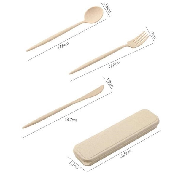 3 Piece Portable Flatware Set With Case