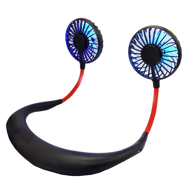Neckband Fan with USB Charging and LED Light