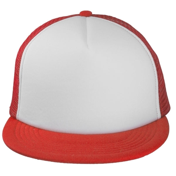 Classic Flat Bill Mesh Trucker Hats w/ Snap Closure Caps
