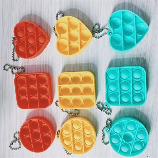 Hottest Push Pop Bubble Fidget Toy Keychains