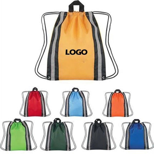 Sport Gym Sack Large Drawstring Reflective Bag.