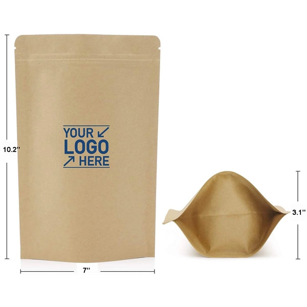Brown Ziplock Kraft Stand Up Pouch Bag