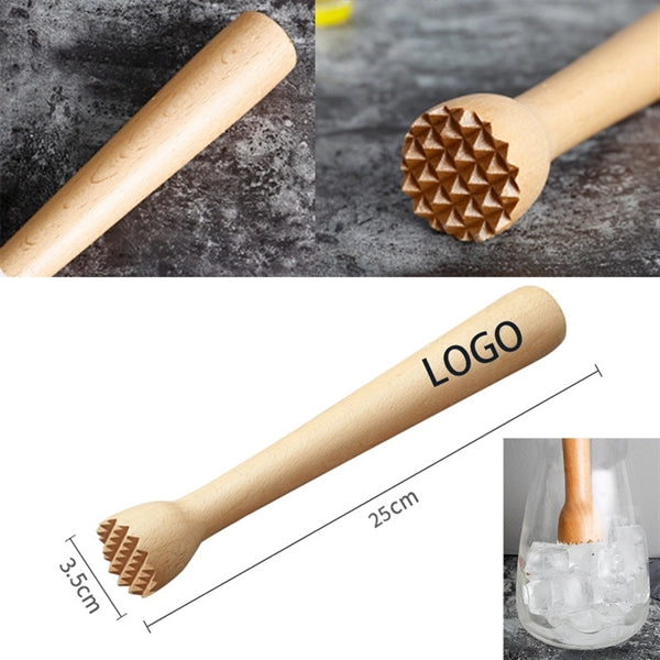 9.8" Wood Cocktail Muddler Ice Crusher