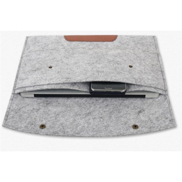 Clamshell Felt Laptop Sleeve w/ Two Compartments
