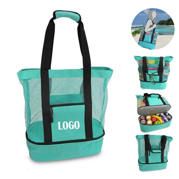 Mesh Beach Tote Cooler Bag