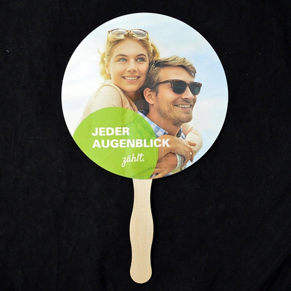 Two Sided Round Sandwiched Paper Hand Fan