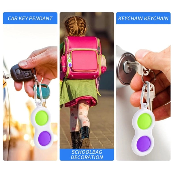 Two fingers Push Bubble Fidget Toy with Buckle