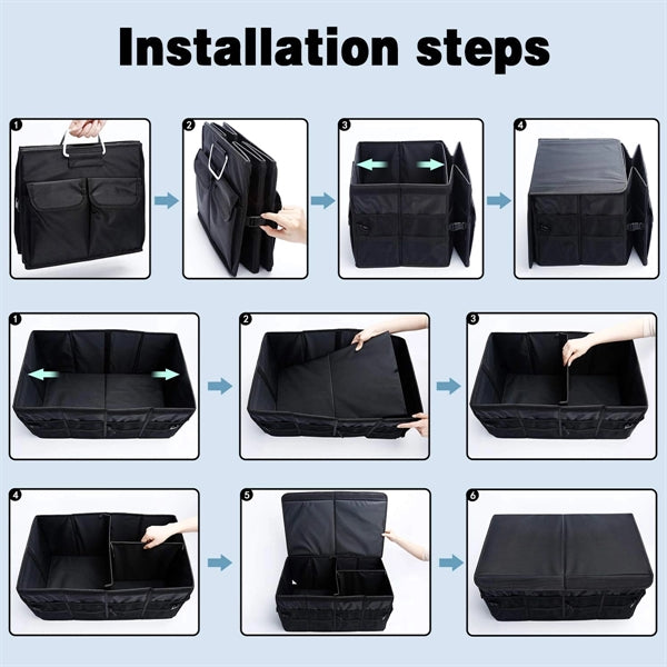 66L Large Car Trunk Organizer with Lid