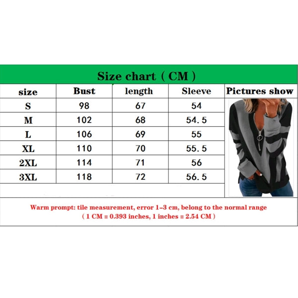 Long Sleeve Zipper V Neck Printed Tops T-Shirts