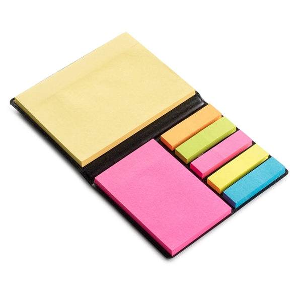 Black Leatherette Pvc Memo/Sticky Gift Set