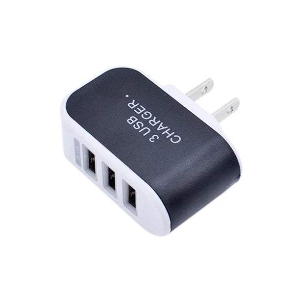 3 Port USB Travel Wall Charger Plug