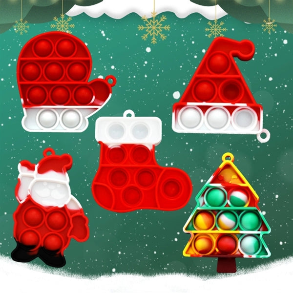 Christmas Simple Dimple Fidget Keychain