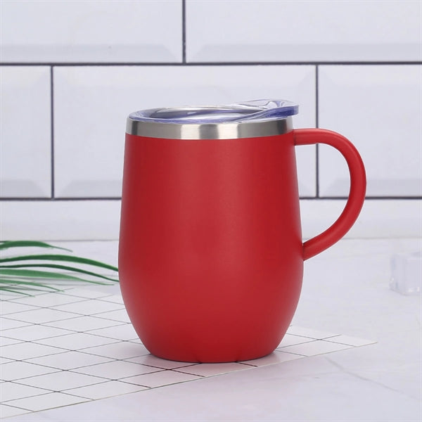12 oz Stainless Steel Insulated Mug With Handle and Lid