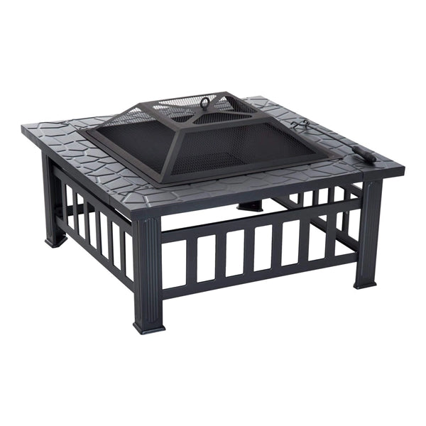 3 in 1 Metal Square Patio Firepit