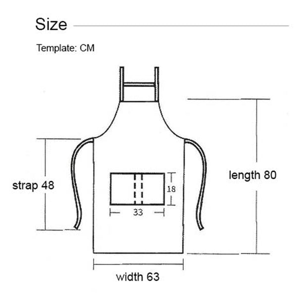 Serge Kitchen Apron w/ Shoulder strap & 2 pockets, Oil Proof