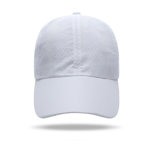 Quick Dry Polyester Structured 6 Panel Cap w/ Plastic Buckle
