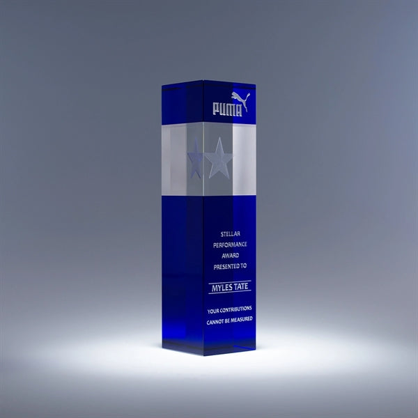 Star Tower Color Optic Crystal Award