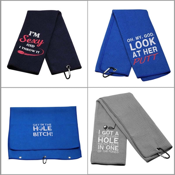 12x12" Microfiber Waffle Pattern Golf Towel
