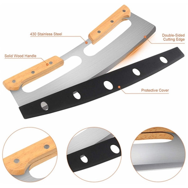Double-Handle Pizza Cutter With Protector Cover