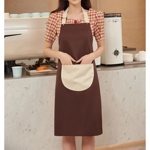 12 oz. Double frock Kitchen Apron w/ Contrast strap & Pocket