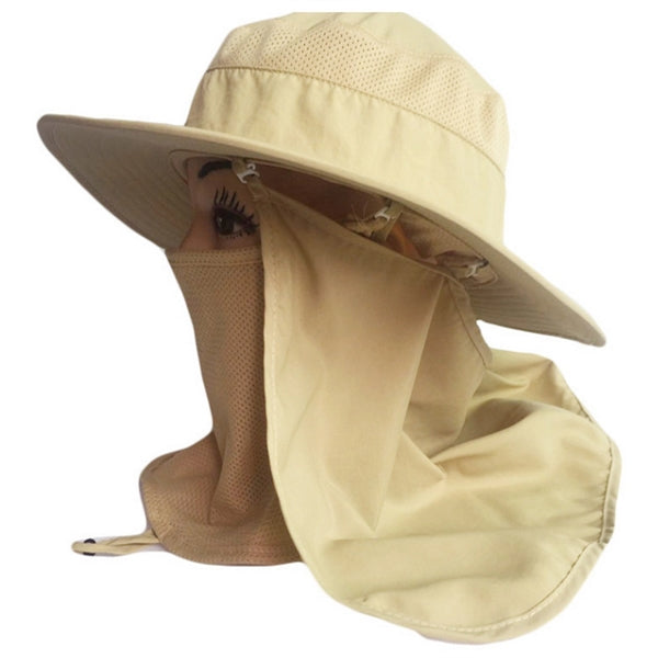 Face Cover Summer Neck Flap Bucket Hat